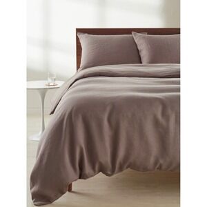Nordstrom Linen Duvet Cover and Shams Set California King 100% Linen Gray Grey